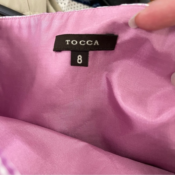 Tocca Pink Raspberry and White Gingham Strapless Silk Dress Sz 8 - Picture 4 of 13